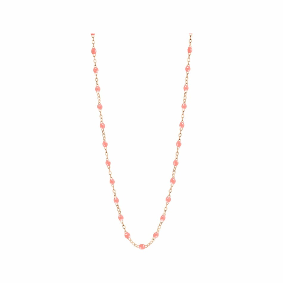 Collier Gigi Clozeau Classique en or rose et résine fushia, 42cm