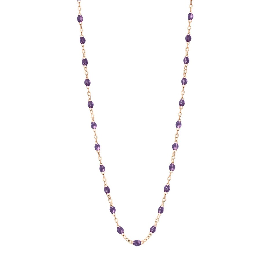 Collier Gigi Clozeau Classique en or rose et résine violette, 42cm