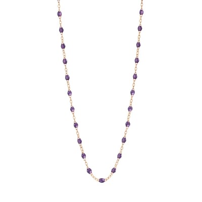 Collier Gigi Clozeau Classique en or rose et résine violette, 45cm