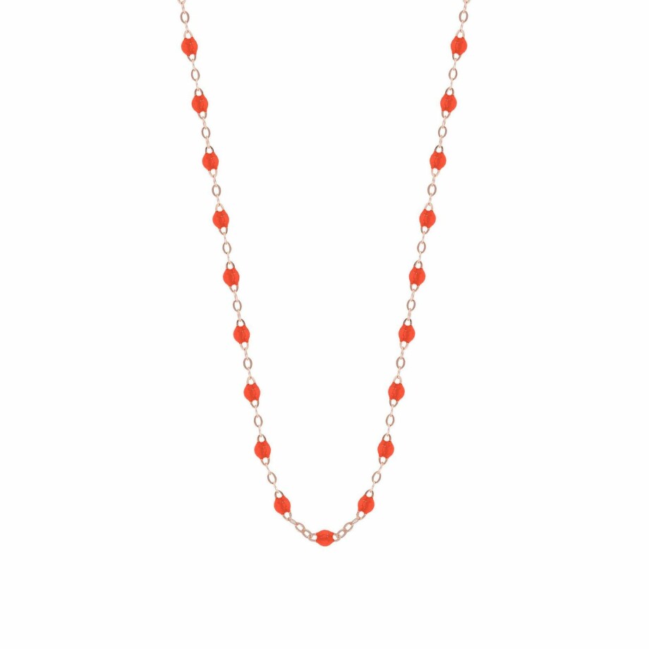 Collier Gigi Clozeau Classique en or rose et résine orange fluo, 42cm