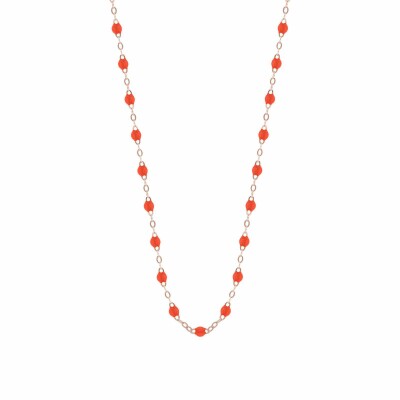 Gigi Clozeau necklace, rose gold and fluorescent orange resin, size 45cm