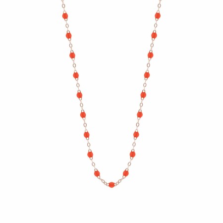 Collier Gigi Clozeau Classique en or rose et résine orange fluo, 42cm