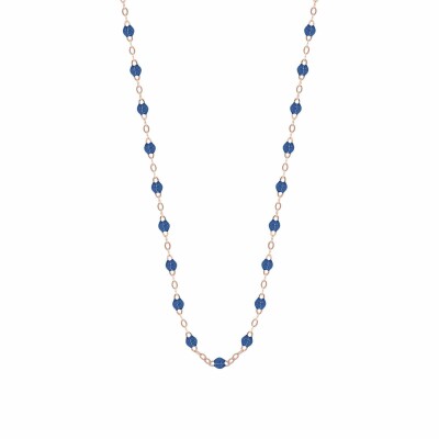 Collier Gigi Clozeau Classique en or rose et résine bleu saphir, 42cm