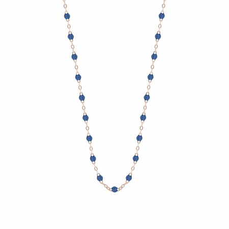 Collier Gigi Clozeau Classique en or rose et résine bleu saphir, 42cm