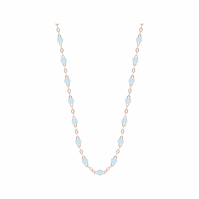 Gigi Clozeau necklace, rose gold, baby blue resin, 33cm