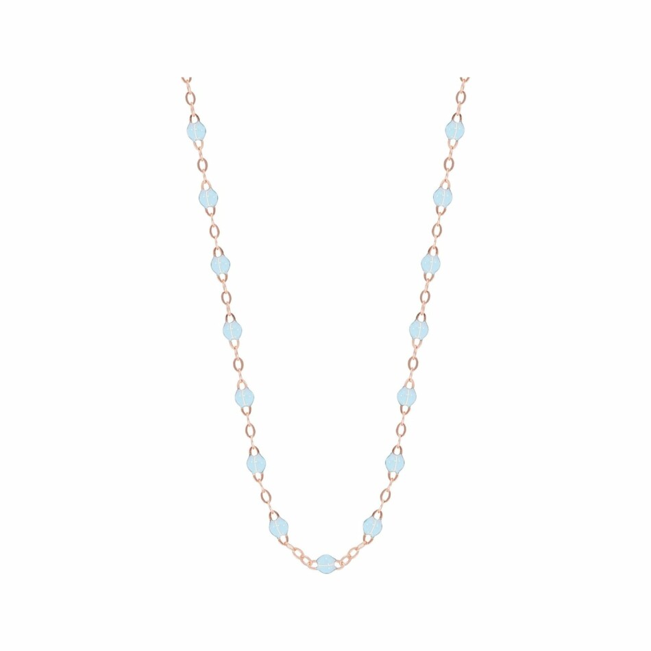 Collier Gigi Clozeau Classique en or rose et résine bleu layette, 33cm