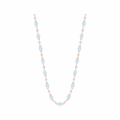 Gigi Clozeau necklace, rose gold, baby blue resin, 33cm