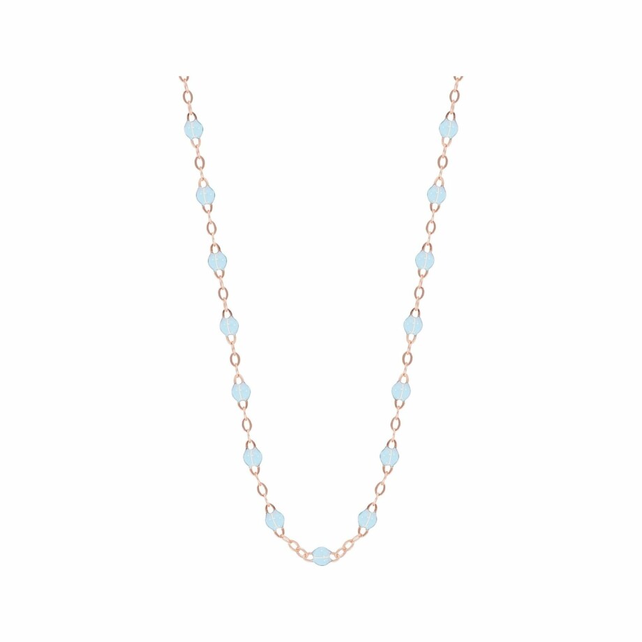 Collier Gigi Clozeau Classique en or rose et résine bleu layette, 42cm