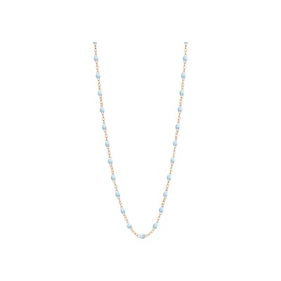 Collier Gigi Clozeau Classique en or rose et résine bleu layette, 45cm