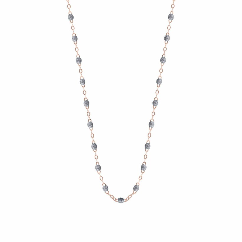 Gigi Clozeau necklace, rose gold and gray mouse resin, 42cm