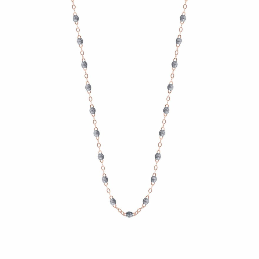 Collier Gigi Clozeau Classique en or rose et résine gris souris, 42cm