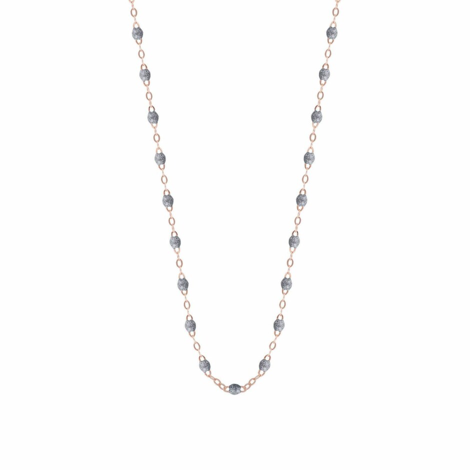 Collier Gigi Clozeau Classique en or rose et résine gris souris, 42cm