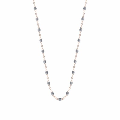 Collier Gigi Clozeau Classique en or rose et résine gris souris, 42cm