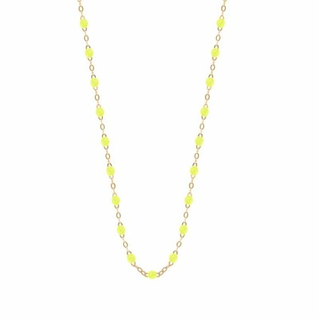 Collier Gigi Clozeau Classique en or rose et résine jaune fluo, 42cm