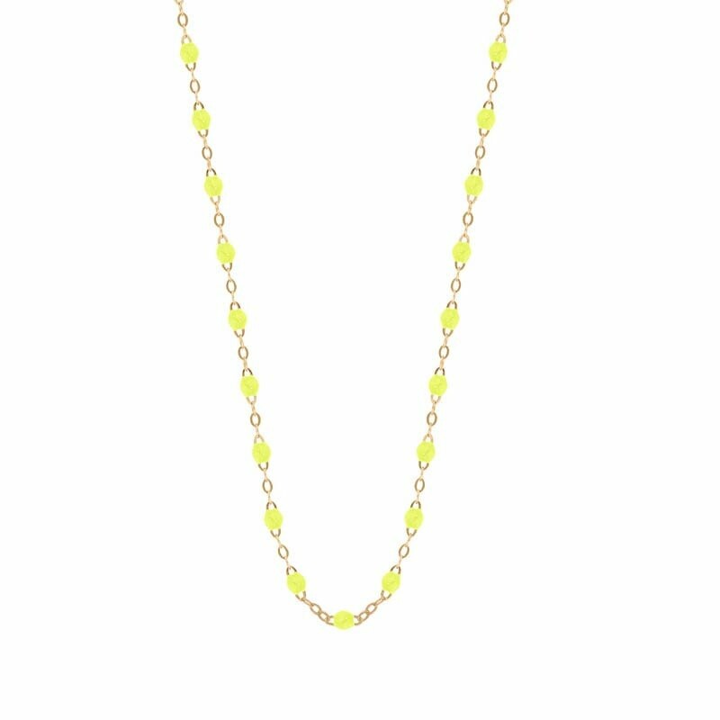 Gigi Clozeau necklace, rose gold, neon yellow resin, 42cm