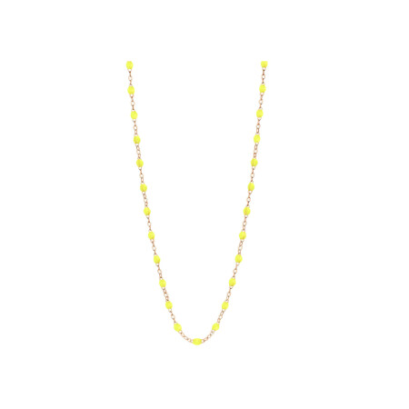 Collier Gigi Clozeau Classique en or rose et résine jaune fluo, 60cm