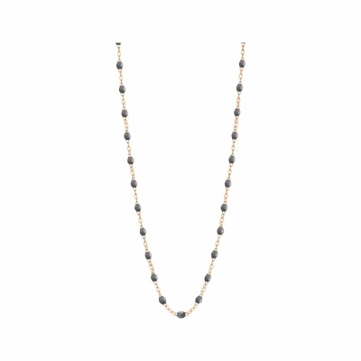 Collier Gigi Clozeau Classique en or rose et résine gris foncé, 42cm