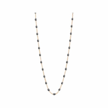 Collier Gigi Clozeau Classique en or rose et résine gris foncé, 42cm