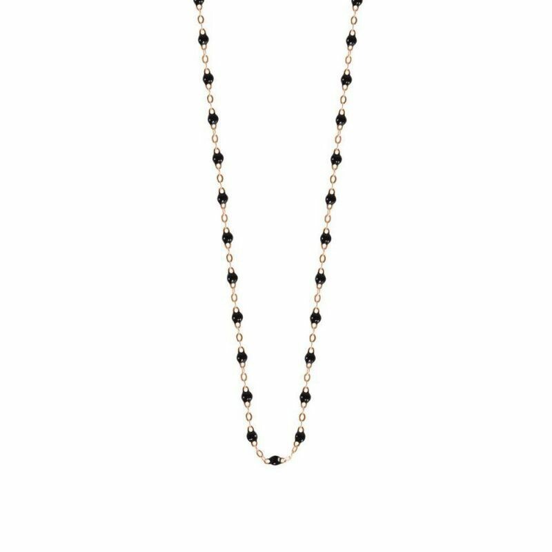 Collier Gigi Clozeau Classique en or rose et résine noire, 50cm