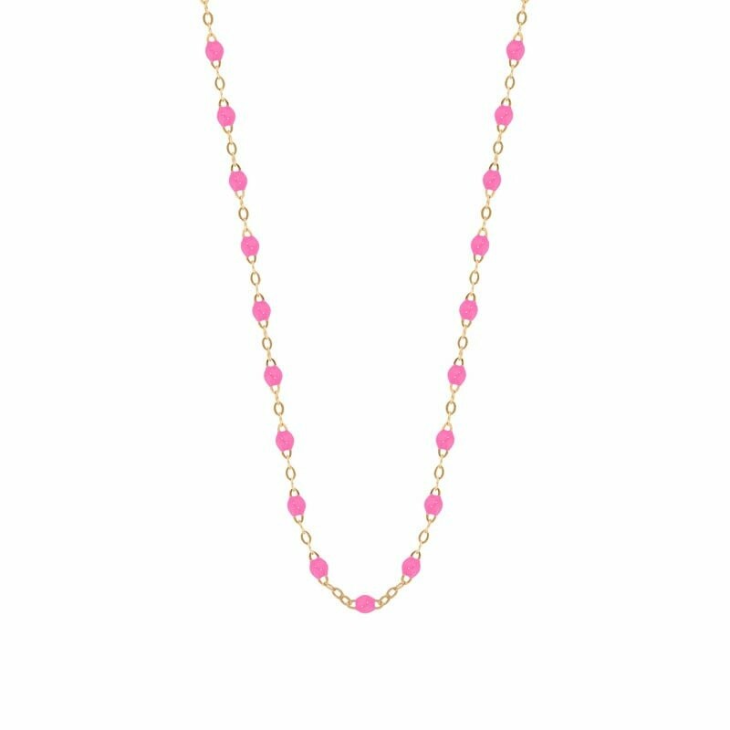 Gigi Clozeau necklace, rose gold and neon pink, 42cm