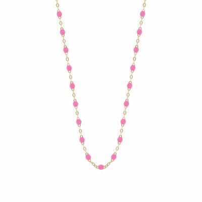 Collier Gigi Clozeau Classique en or rose et résine rose fluo, 42cm