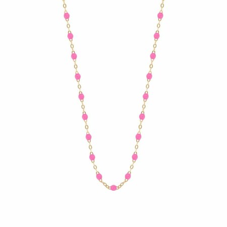 Collier Gigi Clozeau Classique en or rose et résine rose fluo, 42cm