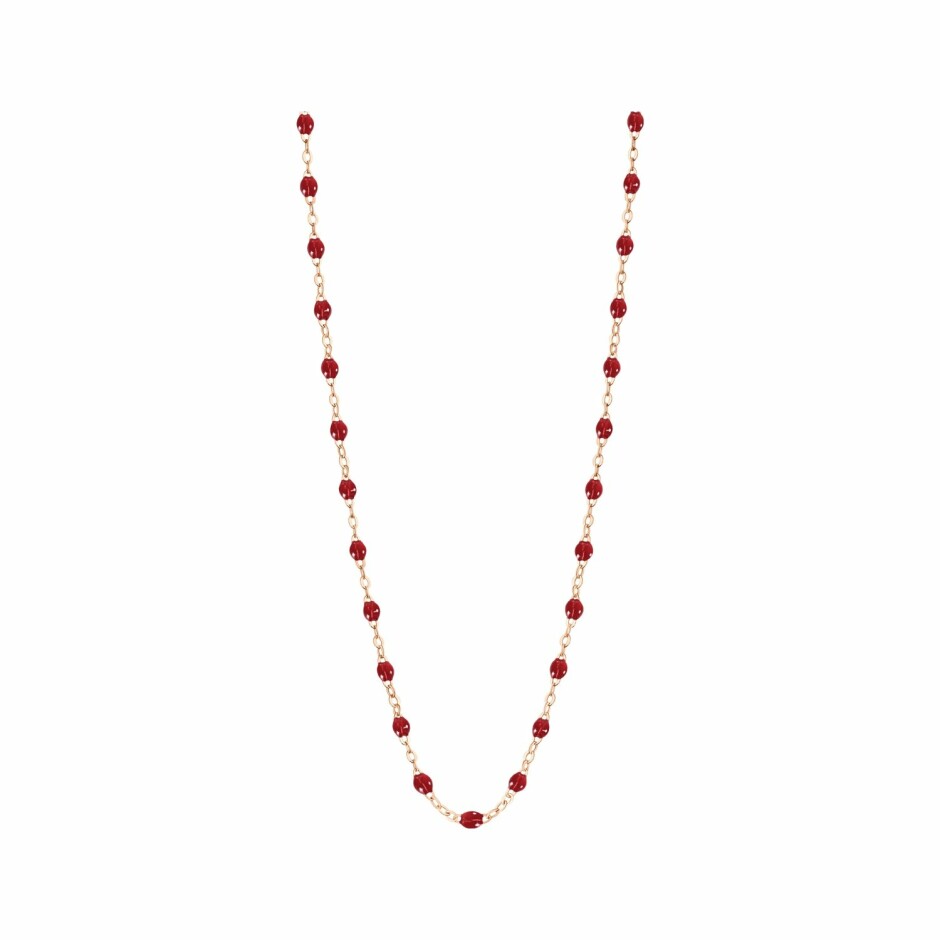 Collier Gigi Clozeau Classique en or rose et résine rouge, 42cm