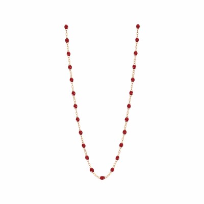 Collier Gigi Clozeau Classique en or rose et résine rouge, 42cm