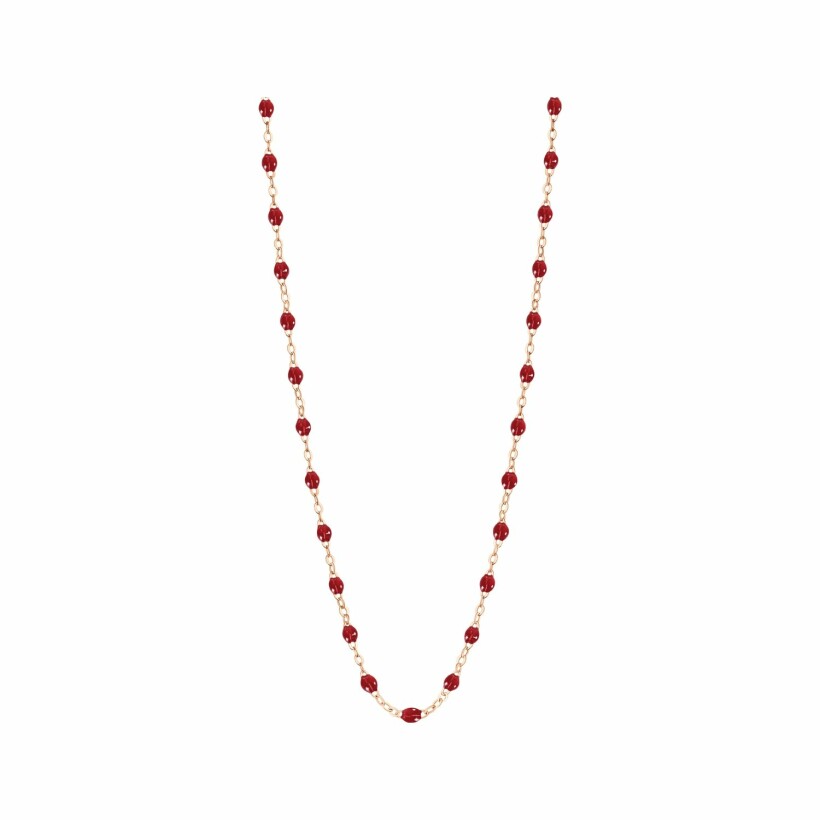 Gigi Clozeau necklace, rose gold and red resin, 42cm