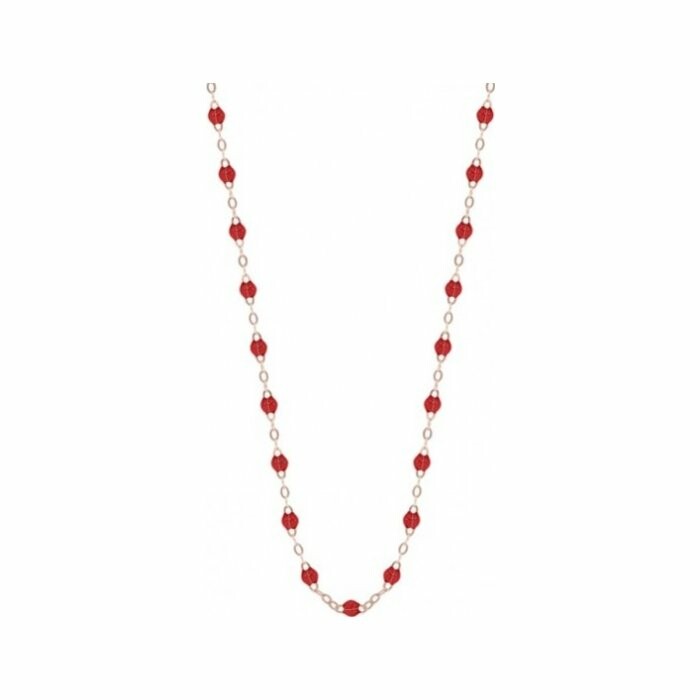 Gigi Clozeau necklace, rose gold and poppy red resin, 42cm