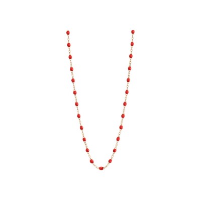 Collier Gigi Clozeau Classique en or rose et résine rouge coquelicot, 45cm