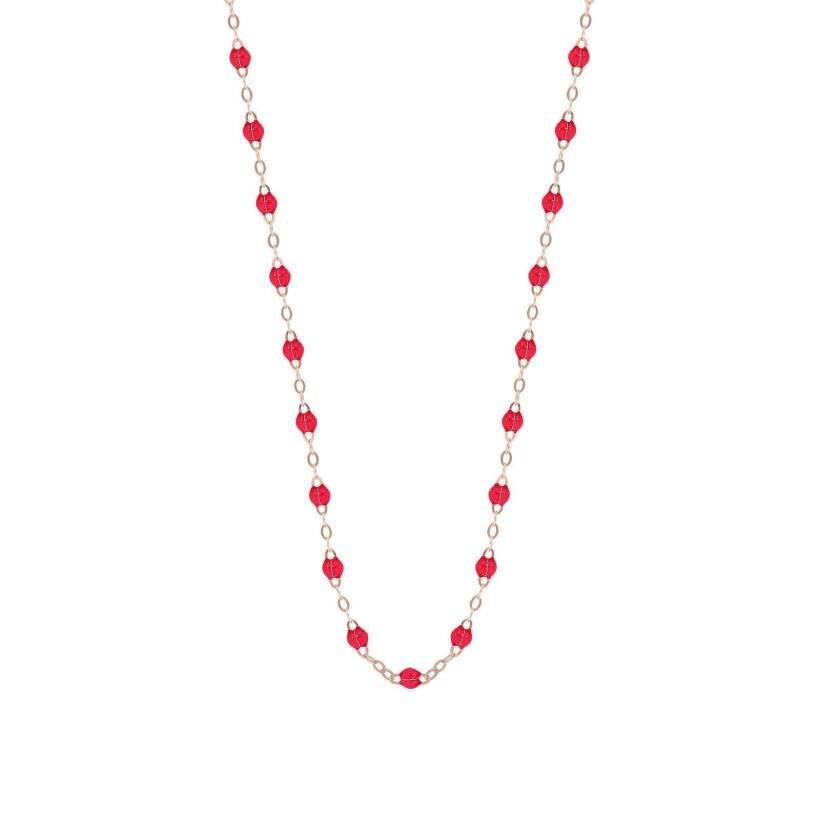Gigi Clozeau necklace, rose gold and red ruby resin, 42cm