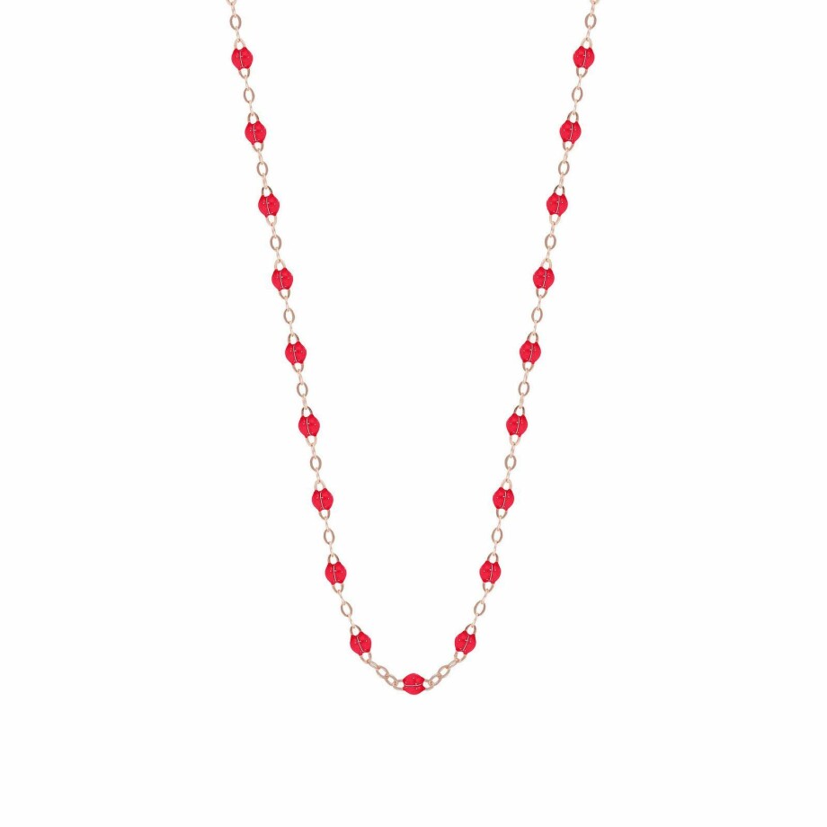 Collier Gigi Clozeau Classique en or rose et résine rouge rubis, 42cm