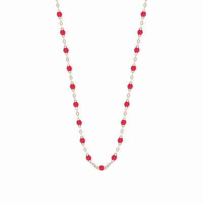 Collier Gigi Clozeau Classique en or rose et résine rouge rubis, 42cm