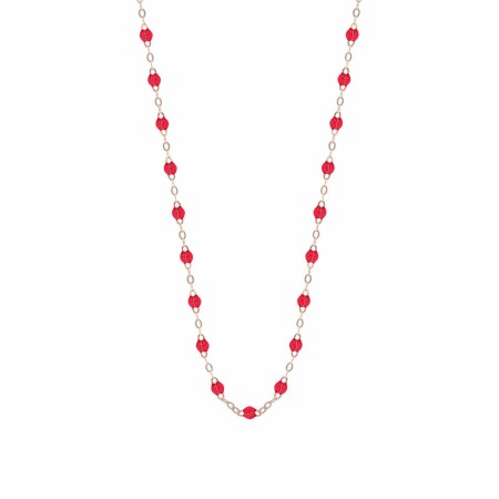 Collier Gigi Clozeau Classique en or rose et résine rouge rubis, 42cm