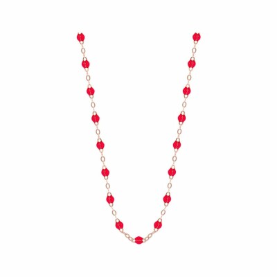 Collier Gigi Clozeau Classique en or rose et résine rubis, 50cm