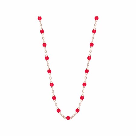 Collier Gigi Clozeau Classique en or rose et résine rubis, 50cm