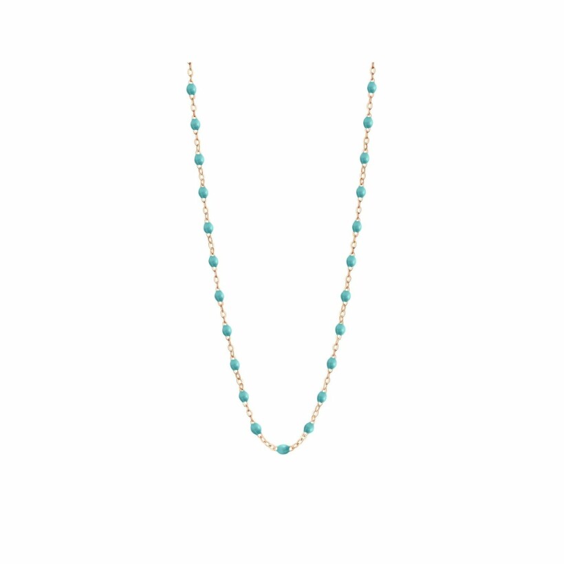 Gigi Clozeau necklace, rose gold and green turquoise resin, 42cm