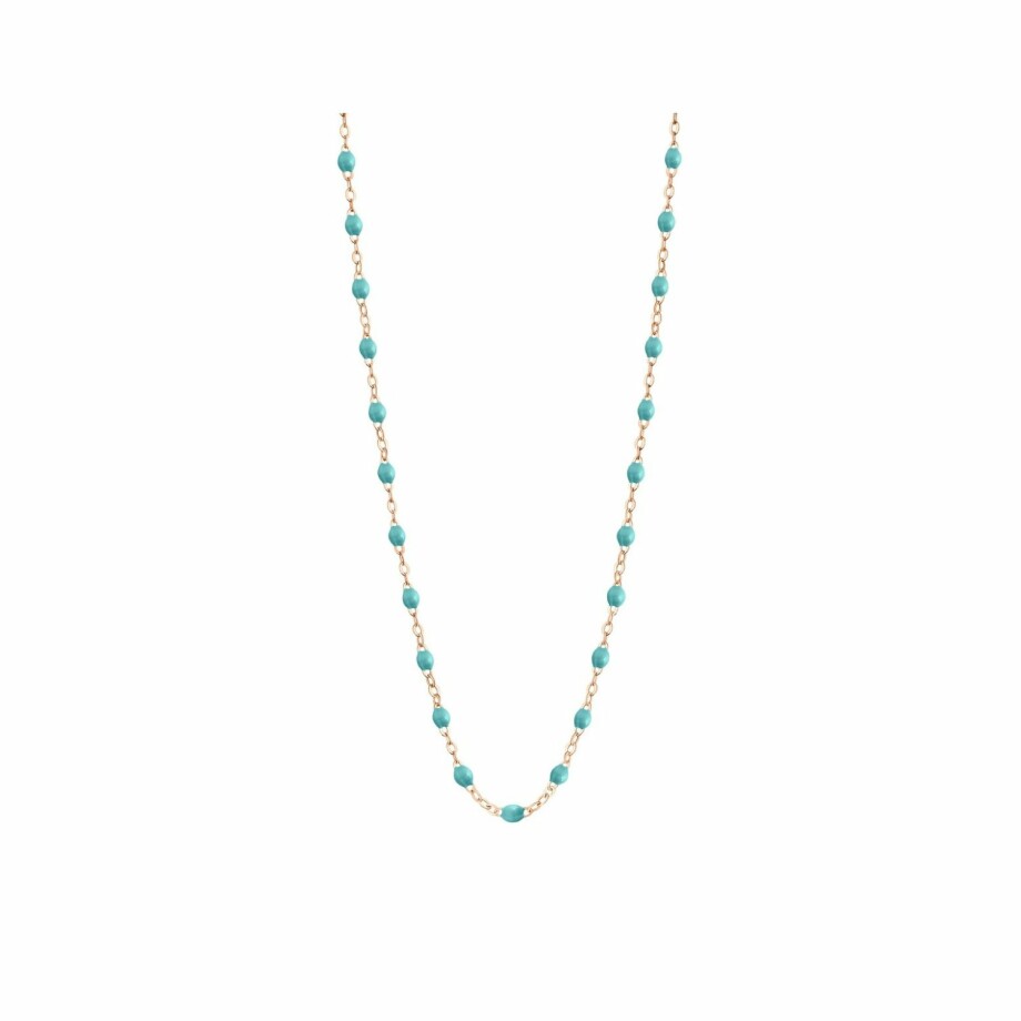 Collier Gigi Clozeau Classique en or rose et résine turquoise vert, 42cm