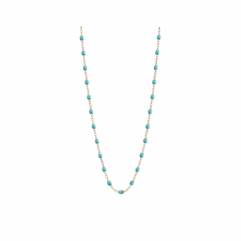 Collier Gigi Clozeau Classique en or rose et résine turquoise vert, 42cm