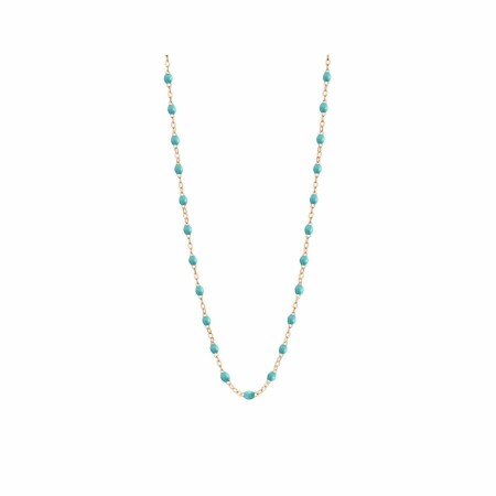 Collier Gigi Clozeau Classique en or rose et résine turquoise vert, 42cm