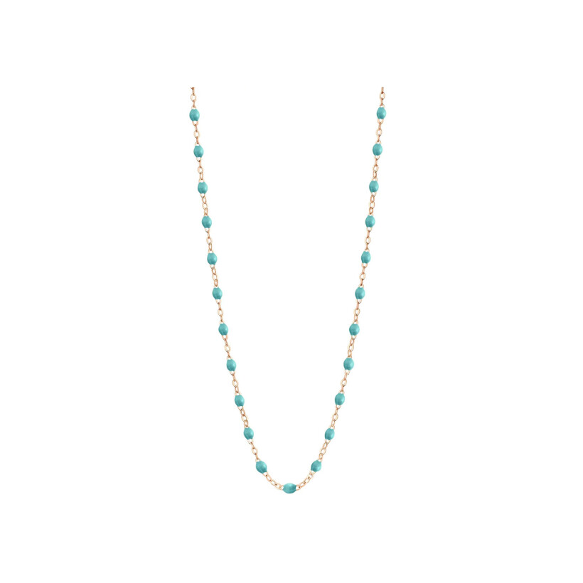 Gigi Clozeau Classique necklace, rose gold, turquoise green resin, size 45cm