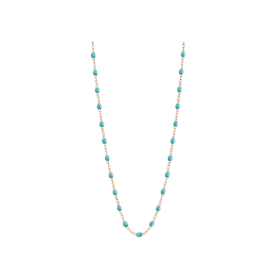 Collier Gigi Clozeau Classique en or rose et résine turquoise vert, 45cm