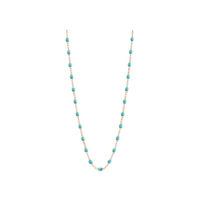 Collier Gigi Clozeau Classique en or rose et résine turquoise vert, 45cm