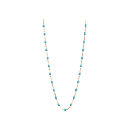 Collier Gigi Clozeau Classique en or rose et résine turquoise vert, 45cm