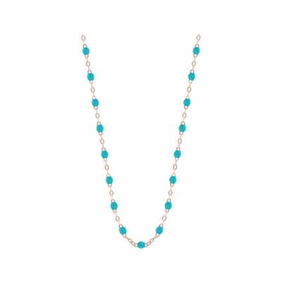 Collier Gigi Clozeau Classique en or rose et résine turquoise vert, 50cm