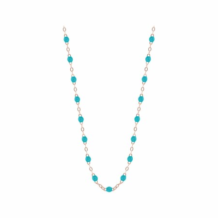 Collier Gigi Clozeau Classique en or rose et résine turquoise vert, 50cm