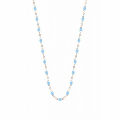 Collier Gigi Clozeau Classique en or rose et résine turquoise, 50cm