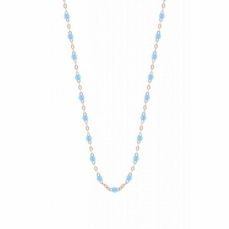 Collier Gigi Clozeau Classique en or rose et résine turquoise, 50cm