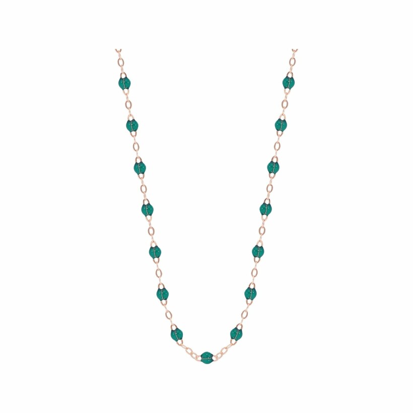 Gigi Clozeau necklace, rose gold, emerald resin, 42cm